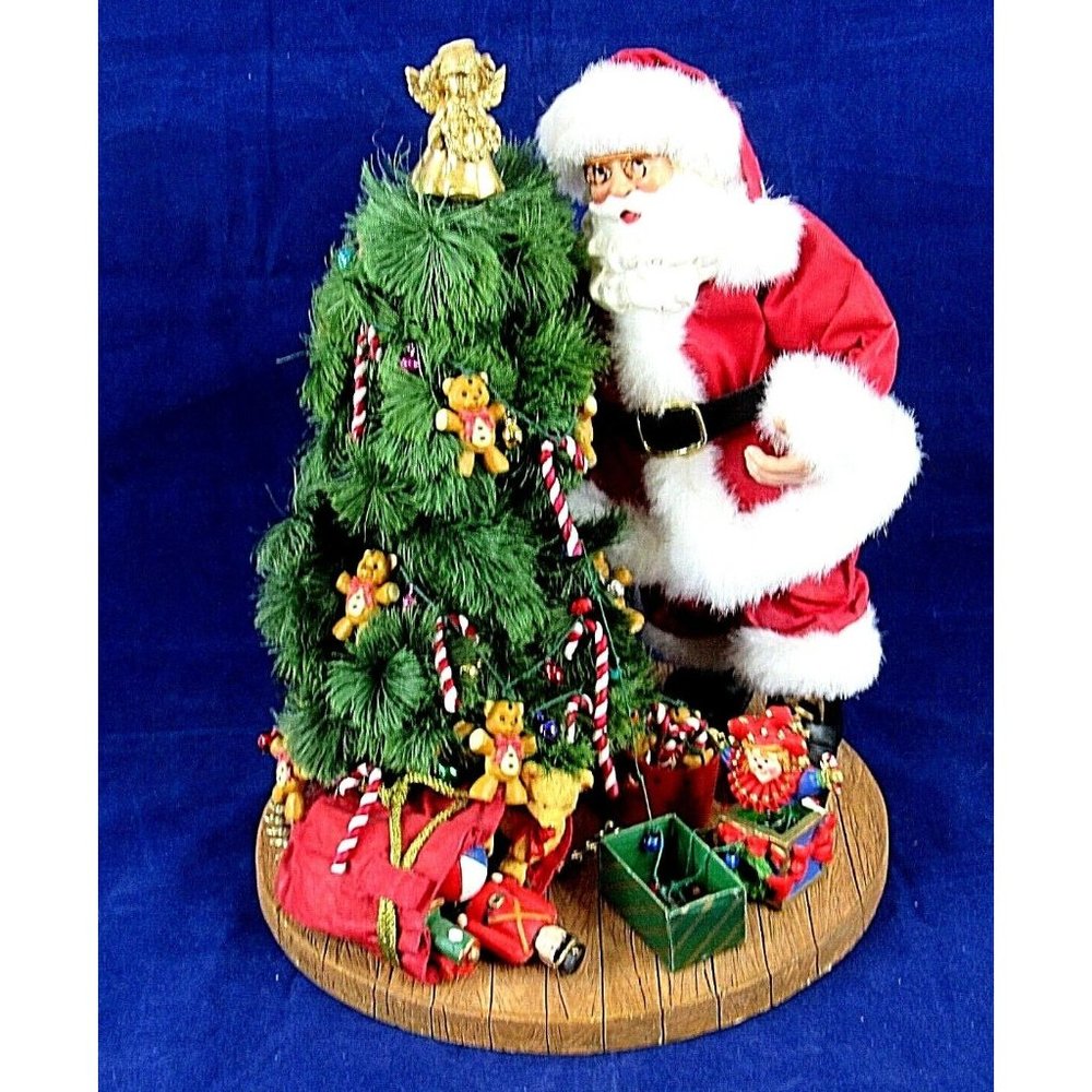 Vintage Christmas Santa Teddy Bear Tree 11" Traditions